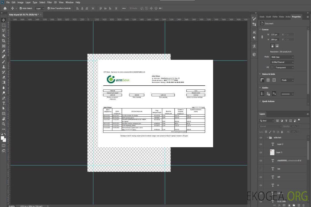 Ukraine OTP excel pdf template